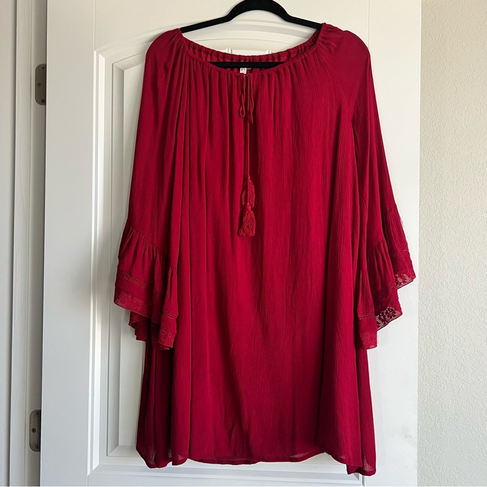 Lori + Mari Small Red Dress Bell Sleeves